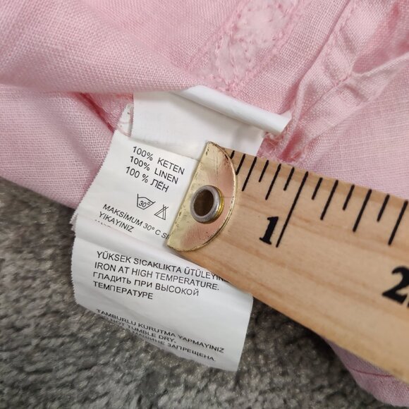 LC Waikiki Women's 100% Linen Tunic Shirt Size Large Mini Dress Bohemian Sequins - Picture 9 of 10